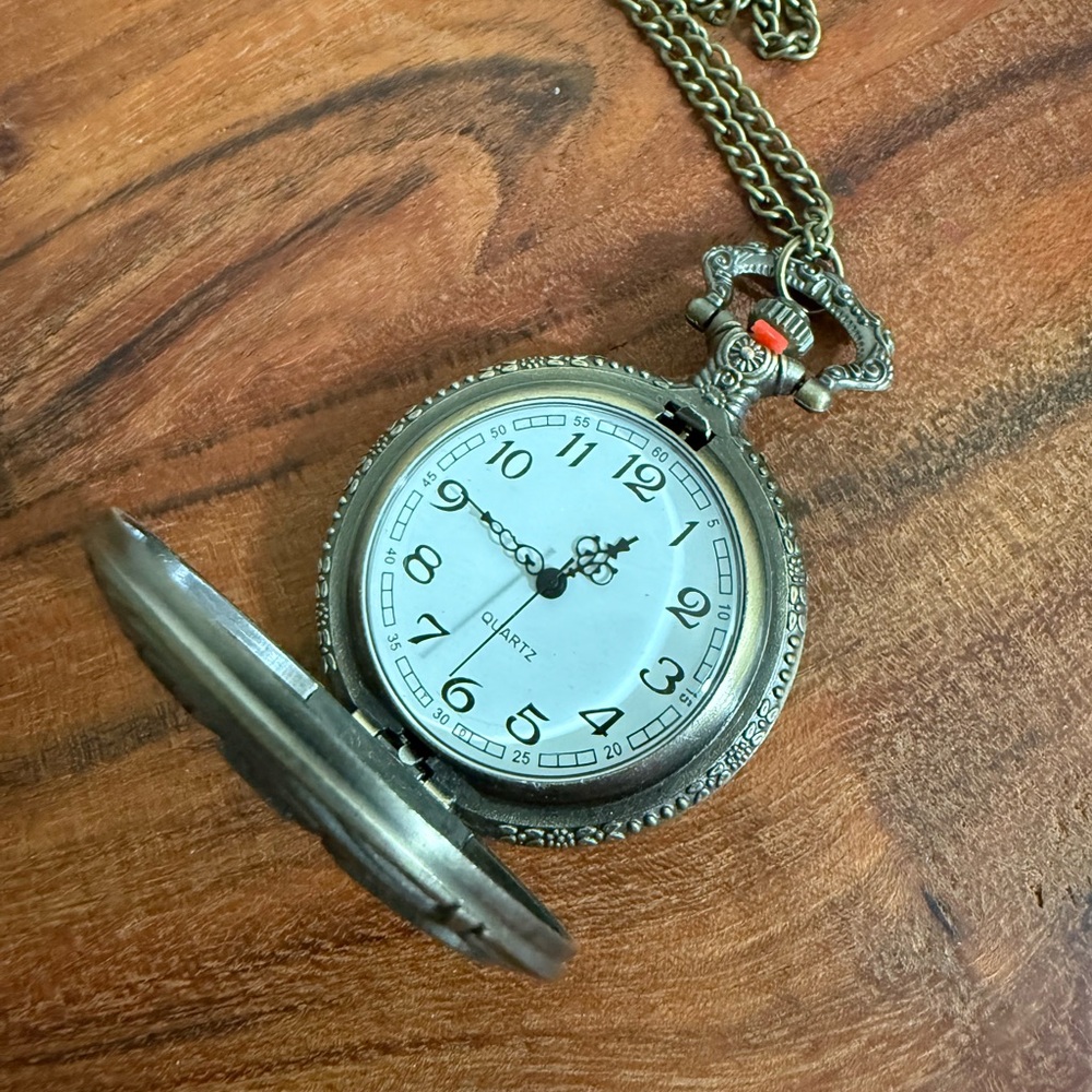 Antique Looking Bronze Pocket Watch for Dad - Picture 8 of 8